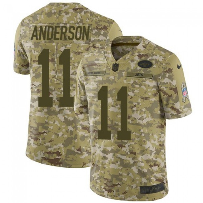 Nike Jets #11 Robby Anderson Camo Men's Stitched NFL Limited 2018 Salute To Service Jersey