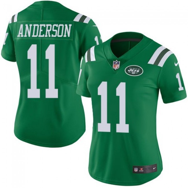 Women's Jets #11 Robby Anderson Green Stitched NFL Limited Rush Jersey