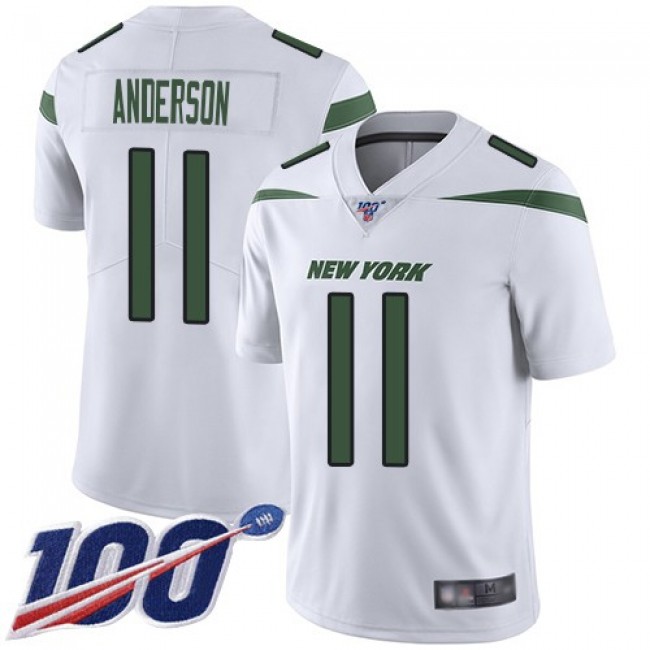 Nike Jets #11 Robby Anderson White Men's Stitched NFL 100th Season Vapor Limited Jersey