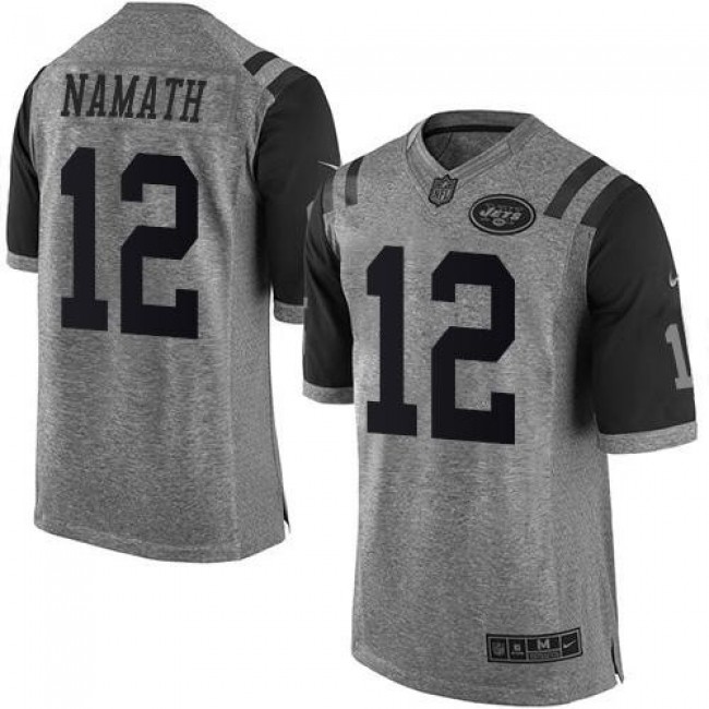 Nike Jets #12 Joe Namath Gray Men's Stitched NFL Limited Gridiron Gray Jersey