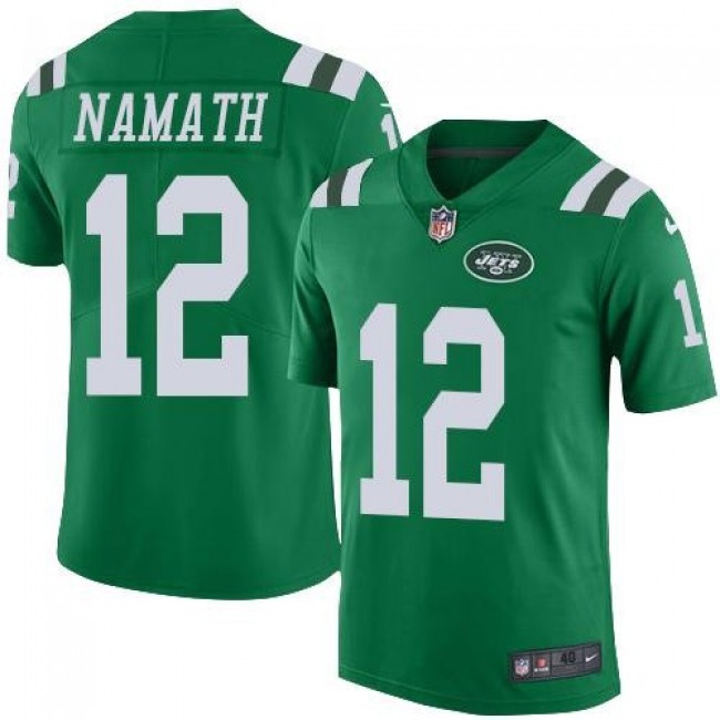 Nike Jets #12 Joe Namath Green Men's Stitched NFL Elite Rush Jersey
