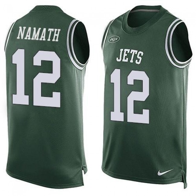 Nike Jets #12 Joe Namath Green Team Color Men's Stitched NFL Limited Tank Top Jersey