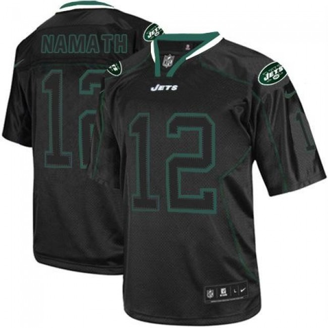Nike Jets #12 Joe Namath Lights Out Black Men's Stitched NFL Elite Jersey