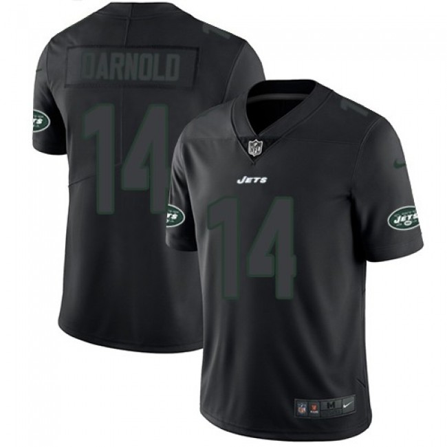 Nike Jets #14 Sam Darnold Black Men's Stitched NFL Limited Rush Impact Jersey