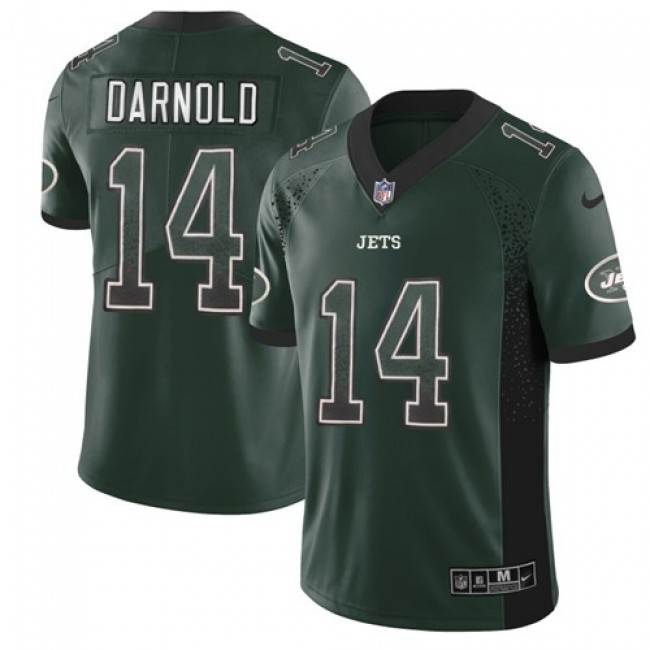 Nike Jets #14 Sam Darnold Green Team Color Men's Stitched NFL Limited Rush Drift Fashion Jersey
