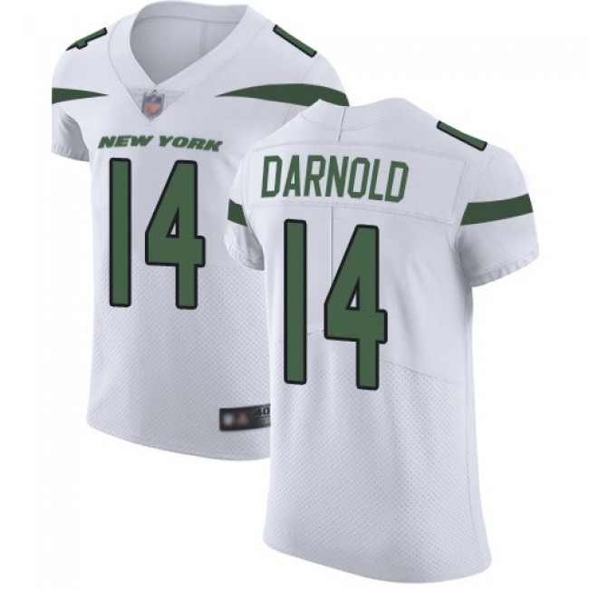 Nike Jets #14 Sam Darnold White Men's Stitched NFL Vapor Untouchable Elite Jersey