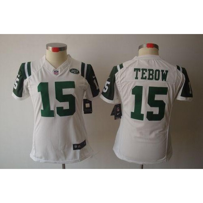 Women's Jets #15 Tim Tebow White Stitched NFL Limited Jersey