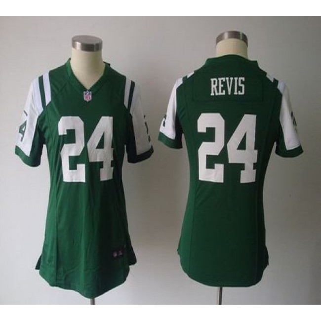 Women's Jets #24 Darrelle Revis Green Team Color NFL Game Jersey