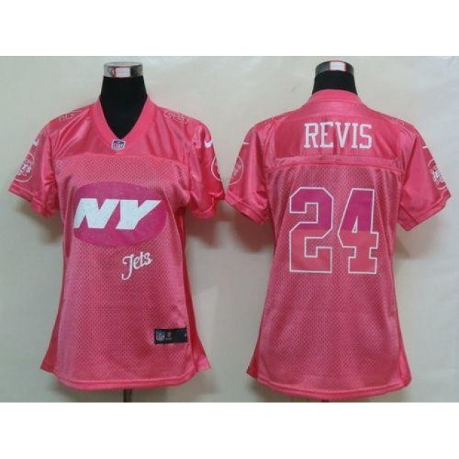 Women's Jets #24 Darrelle Revis Pink Fem Fan NFL Game Jersey