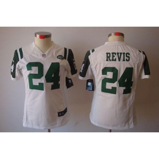 Women's Jets #24 Darrelle Revis White Stitched NFL Limited Jersey