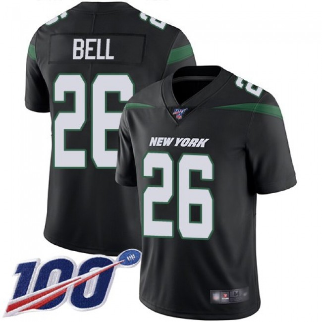 Nike Jets #26 Le'Veon Bell Black Alternate Men's Stitched NFL 100th Season Vapor Limited Jersey