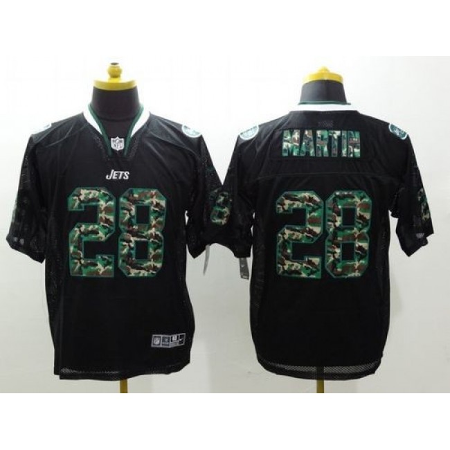 Nike Jets #28 Curtis Martin Black Men's Stitched NFL Elite Camo Fashion Jersey