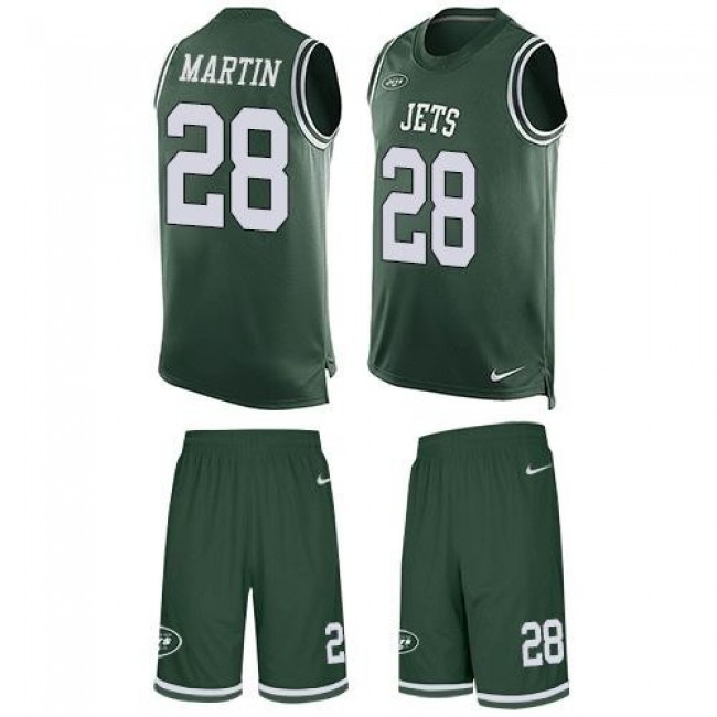Nike Jets #28 Curtis Martin Green Team Color Men's Stitched NFL Limited Tank Top Suit Jersey