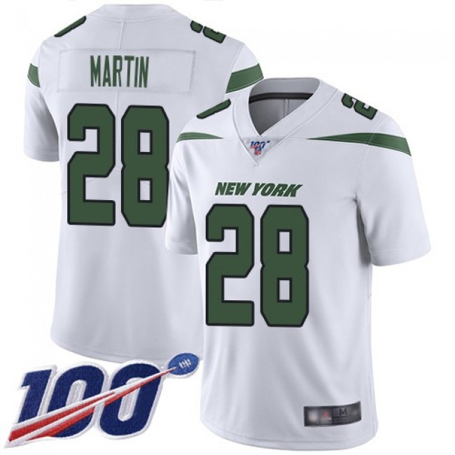 Nike Jets #28 Curtis Martin White Men's Stitched NFL 100th Season Vapor Limited Jersey
