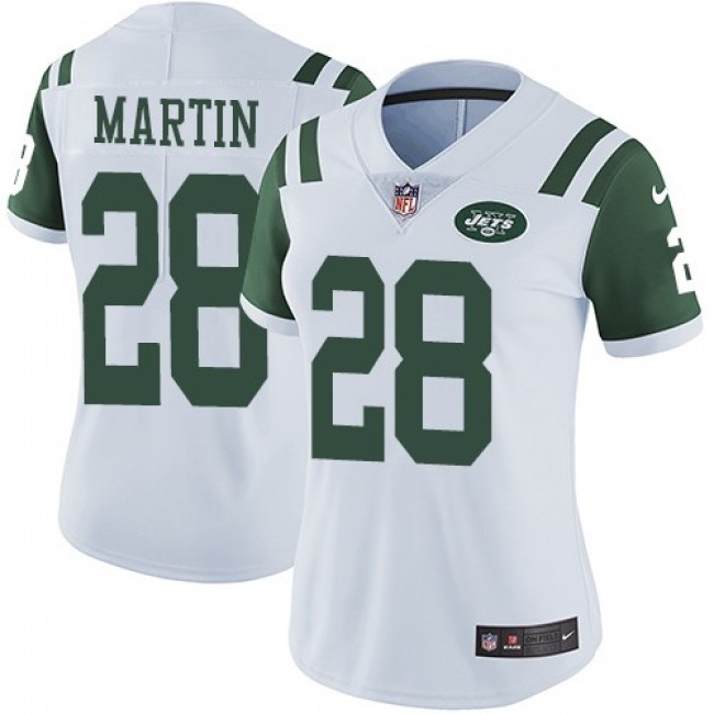 Women's Jets #28 Curtis Martin White Stitched NFL Vapor Untouchable Limited Jersey