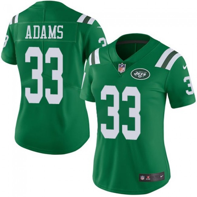 Women's Jets #33 Jamal Adams Green Stitched NFL Limited Rush Jersey