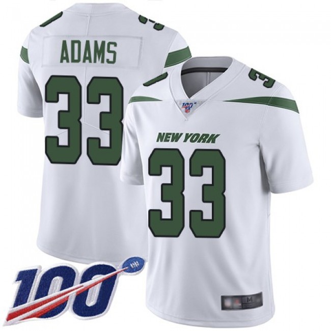 Nike Jets #33 Jamal Adams White Men's Stitched NFL 100th Season Vapor Limited Jersey