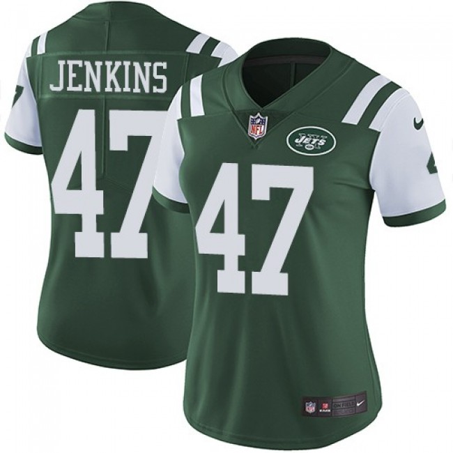 Women's Jets #47 Jordan Jenkins Green Team Color Stitched NFL Vapor Untouchable Limited Jersey