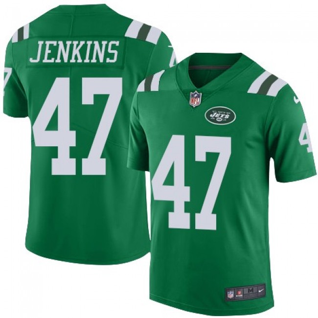 New York Jets #47 Jordan Jenkins Green Youth Stitched NFL Limited Rush Jersey