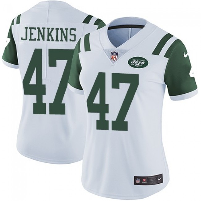 Women's Jets #47 Jordan Jenkins White Stitched NFL Vapor Untouchable Limited Jersey