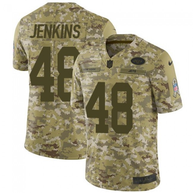 Nike Jets #48 Jordan Jenkins Camo Men's Stitched NFL Limited 2018 Salute To Service Jersey