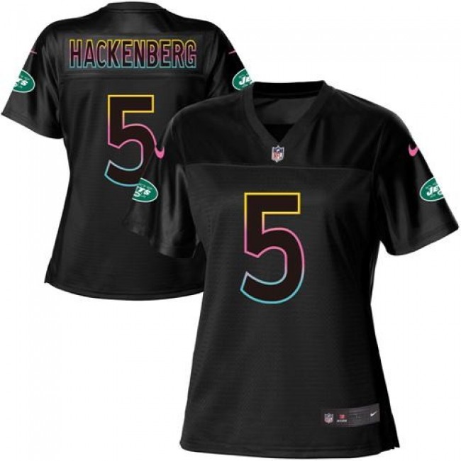 Women's Jets #5 Christian Hackenberg Black NFL Game Jersey