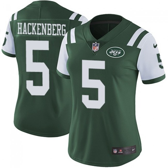 Women's Jets #5 Christian Hackenberg Green Team Color Stitched NFL Vapor Untouchable Limited Jersey