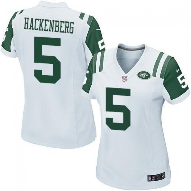 Women's Jets #5 Christian Hackenberg White Stitched NFL Elite Jersey