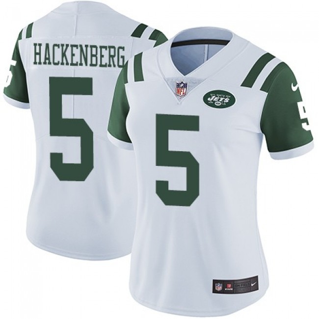 Women's Jets #5 Christian Hackenberg White Stitched NFL Vapor Untouchable Limited Jersey