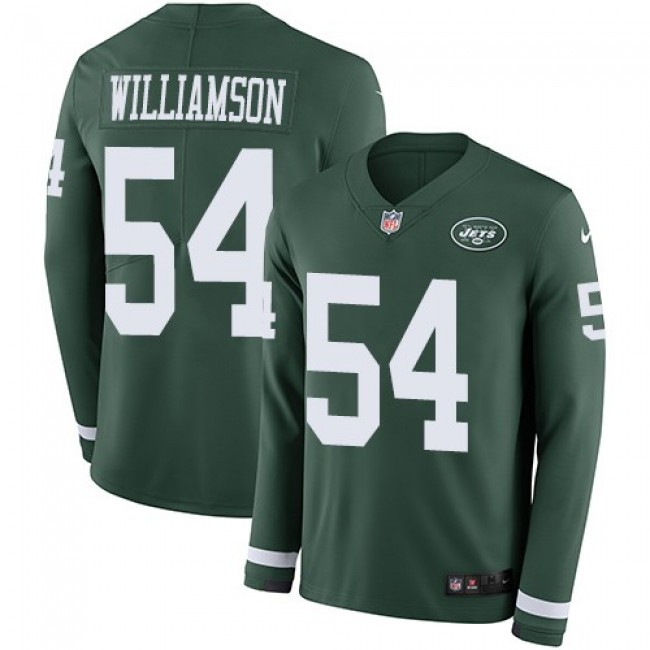 Nike Jets #54 Avery Williamson Green Team Color Men's Stitched NFL Limited Therma Long Sleeve Jersey