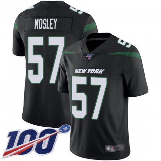 Nike Jets #57 C.J. Mosley Black Alternate Men's Stitched NFL 100th Season Vapor Limited Jersey