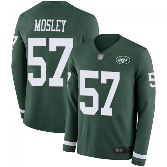 Nike Jets #57 C.J. Mosley Green Team Color Men's Stitched NFL Limited Therma Long Sleeve Jersey