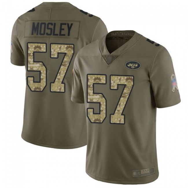 Nike Jets #57 C.J. Mosley Olive/Camo Men's Stitched NFL Limited 2017 Salute To Service Jersey
