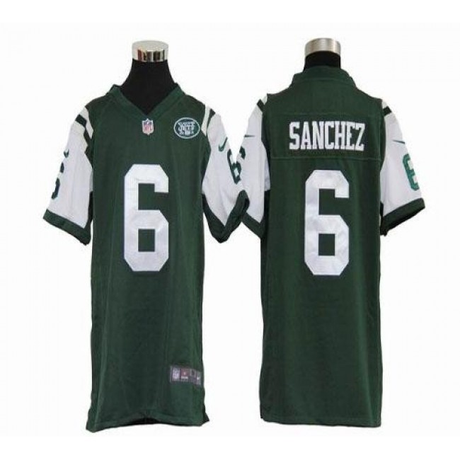 New York Jets #6 Mark Sanchez Green Team Color Youth Stitched NFL Elite Jersey
