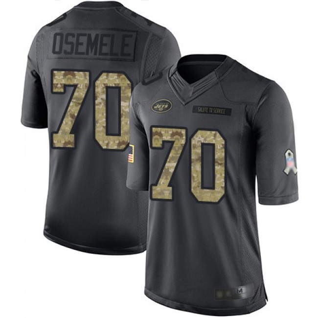 Nike Jets #70 Kelechi Osemele Black Men's Stitched NFL Limited 2016 Salute to Service Jersey