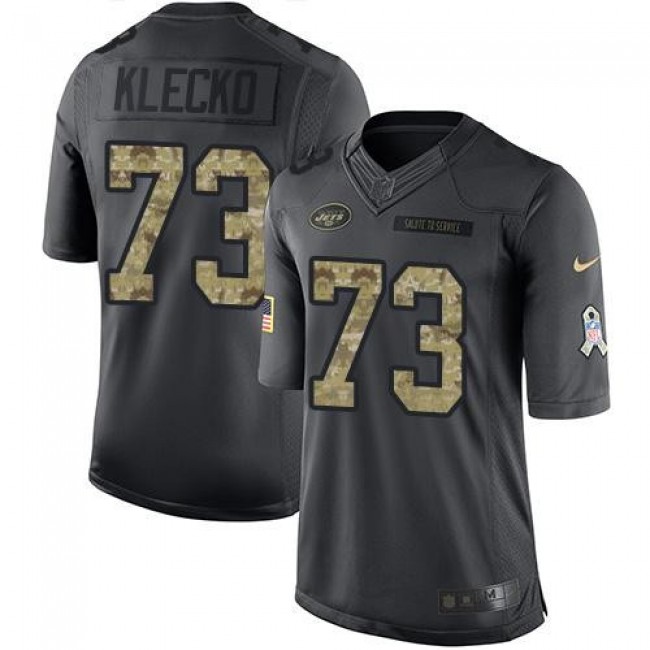 Nike Jets #73 Joe Klecko Black Men's Stitched NFL Limited 2016 Salute to Service Jersey