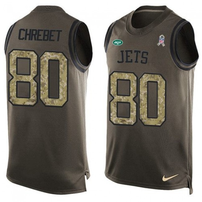 Nike Jets #80 Wayne Chrebet Green Men's Stitched NFL Limited Salute To Service Tank Top Jersey