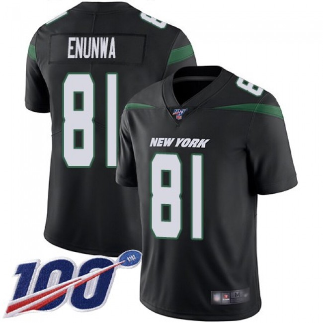 Nike Jets #81 Quincy Enunwa Black Alternate Men's Stitched NFL 100th Season Vapor Limited Jersey