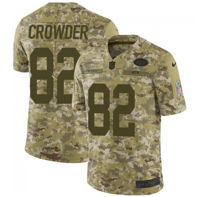 Nike Jets #82 Jamison Crowder Camo Men's Stitched NFL Limited 2018 Salute To Service Jersey