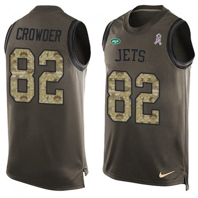 Nike Jets #82 Jamison Crowder Green Men's Stitched NFL Limited Salute To Service Tank Top Jersey