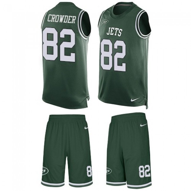 Nike Jets #82 Jamison Crowder Green Team Color Men's Stitched NFL Limited Tank Top Suit Jersey