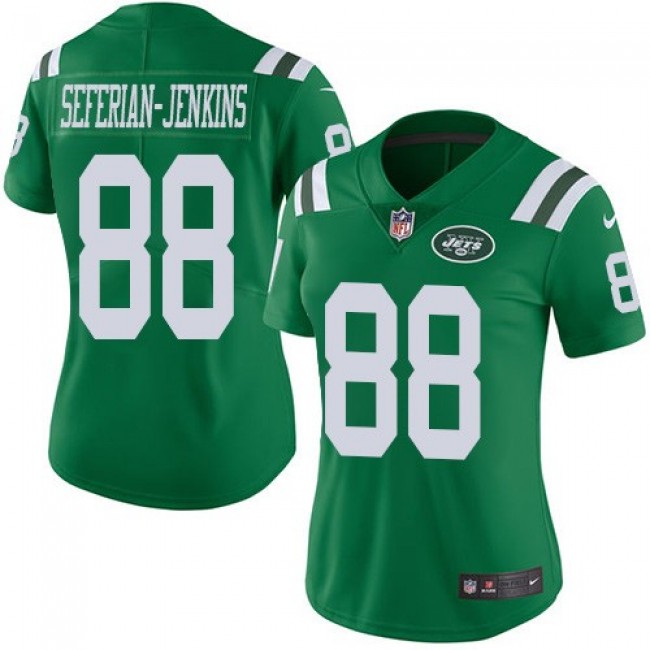 Women's Jets #88 Austin Seferian-Jenkins Green Stitched NFL Limited Rush Jersey