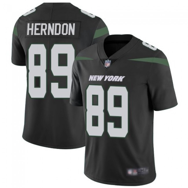Nike Jets #89 Chris Herndon Black Alternate Men's Stitched NFL Vapor Untouchable Limited Jersey