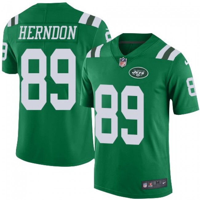 Nike Jets #89 Chris Herndon Green Men's Stitched NFL Limited Rush Jersey