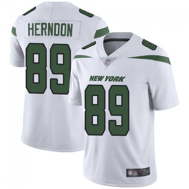 Nike Jets #89 Chris Herndon White Men's Stitched NFL Vapor Untouchable Limited Jersey