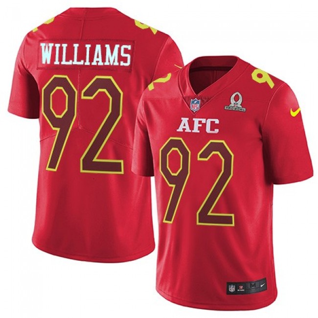 Nike Jets #92 Leonard Williams Red Men's Stitched NFL Limited AFC 2017 Pro Bowl Jersey