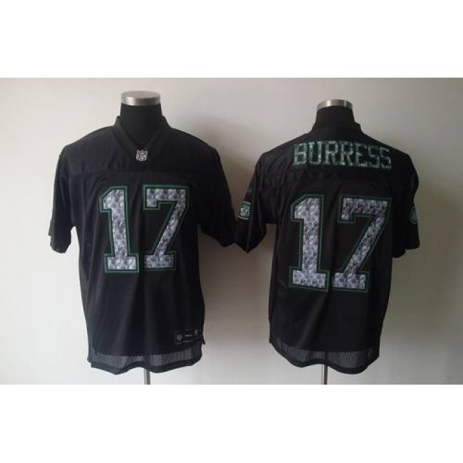 Sideline Black United Jets #17 Plaxico Burress Black Stitched NFL Jersey
