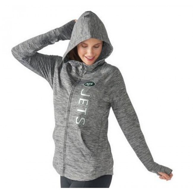 Women's NFL New York Jets G-III 4Her by Carl Banks Recovery Full-Zip Hoodie Heathered Gray Jersey