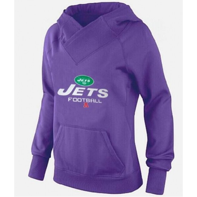 Women's New York Jets Big Tall Critical Victory Pullover Hoodie Purple Jersey