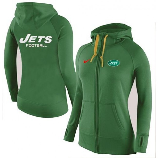 Women's New York Jets Full-Zip Hoodie Green Jersey